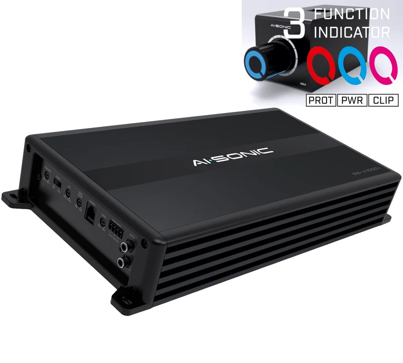 AI-Sonic S2-A1000.1 + bouton de basses S2 – Amplificateur mono 1000 WRMS 1 Ohm
