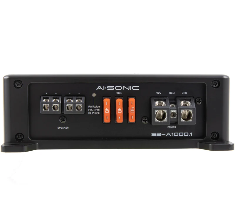 AI-Sonic S2-A1000.1 + bouton de basses S2 – Amplificateur mono 1000 WRMS 1 Ohm