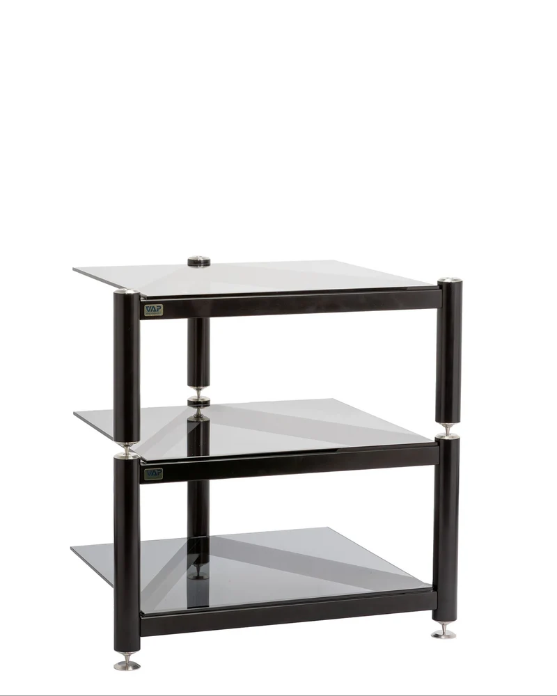 Triple-Shelf AV Rack VAP – Stainless Steel & Glass