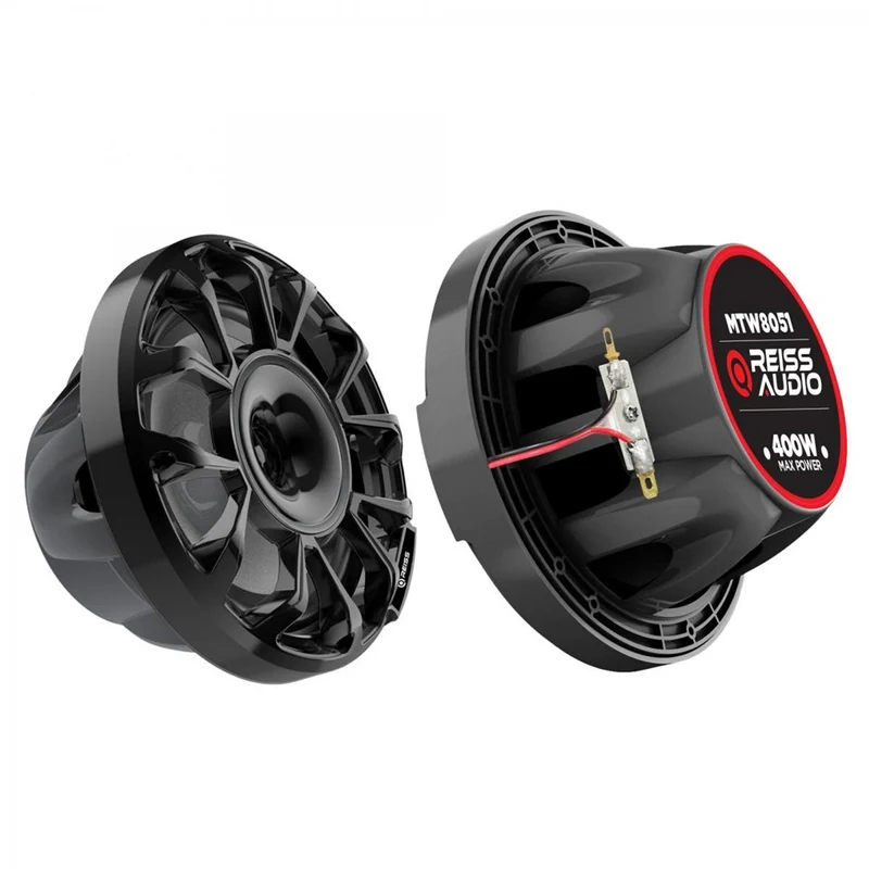 Reiss RS-MTW8051 - Haut-parleurs Marine 8" LED Noir (Paire)