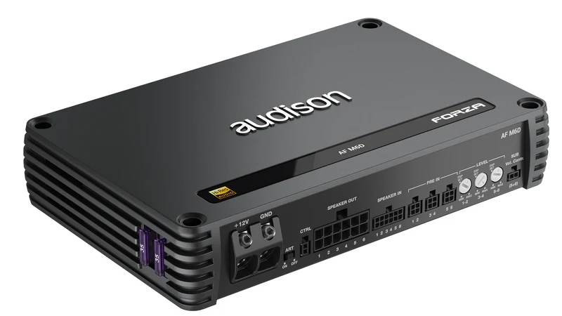 Amplificateur Audison AF M6D - 6 Canaux - 1320W - Classe D - Hi-Res Audio - 6 x 220W @ 2Ω - Fully Bridgeable
