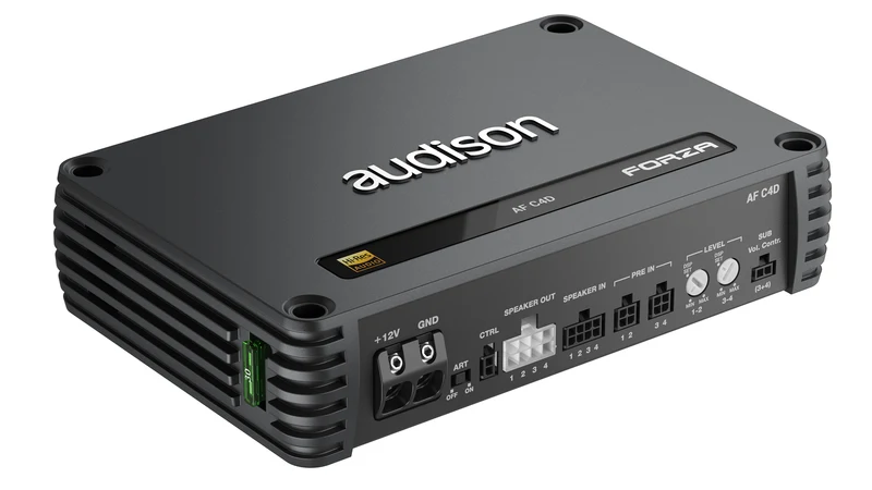 Amplificateur Audison AF C4D - 4 Canaux - 600W - Classe D - Hi-Res Audio - 4 x 150W @ 2Ω - Fully Bridgeable