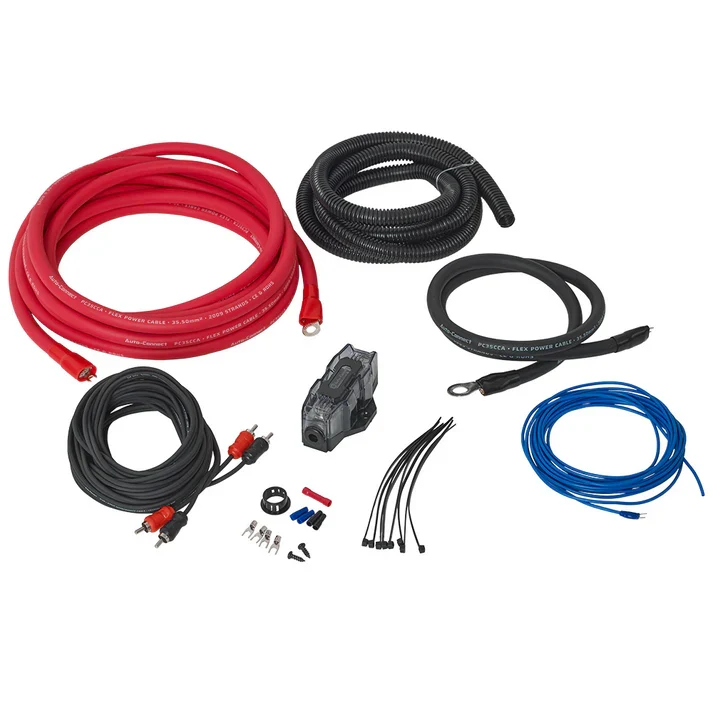 Kit de câblage Pure CCA 35,5 mm² (2 AWG) complet avec RCA - PWK35CCA