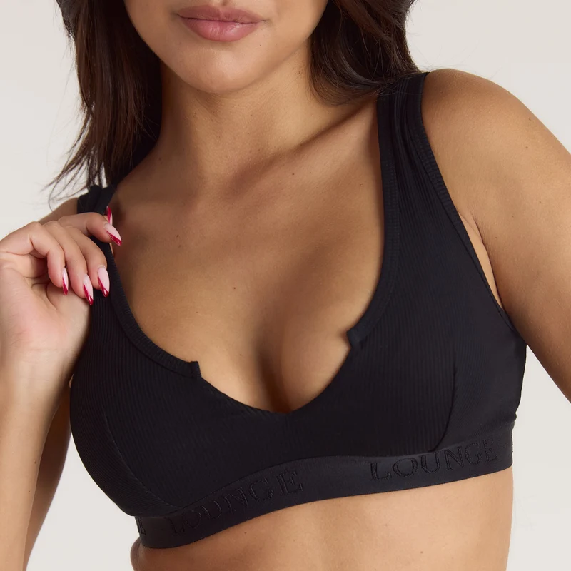 Brassière Push-Up Soft Ribbed - Noir