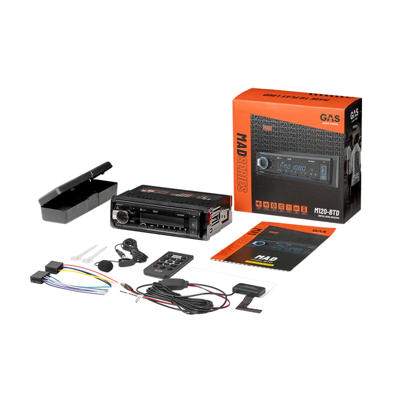 GAS Audio MAD M120-BTD – Autoradio 1-DIN Bluetooth & DAB+ USB / AUX, RCA