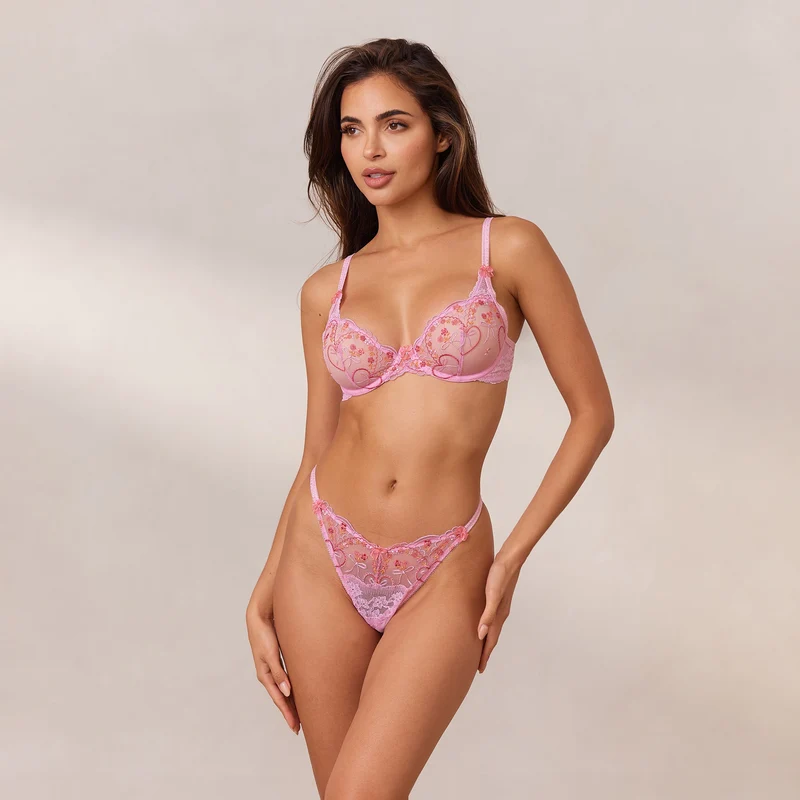 Gardenia Plunge Balcony Soutien-Gorge - Rose