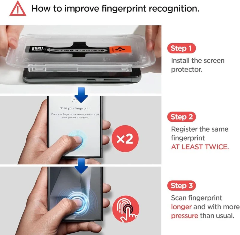 Spigen Samsung Galaxy S25 Ultra EZ Fit GLAS.tR Slim HD 2PCS Glass Screen Protector - Clear