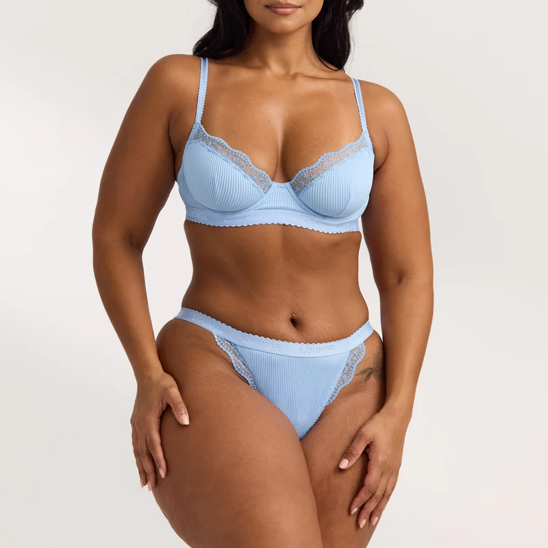 Ribbed Balcony Soutien-Gorge - Bleu