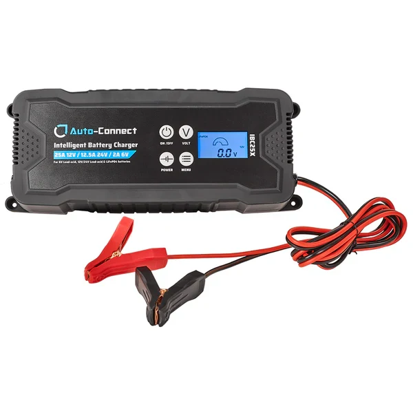 Chargeur de batterie intelligent 25 A, 12 V/24 V/6 V