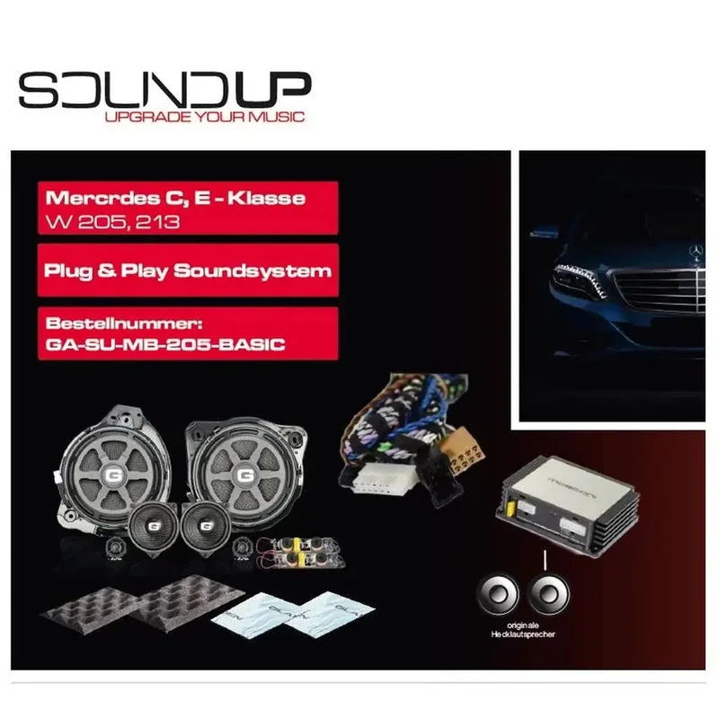 Gladen Mosconi SoundUp Mercedes C / E / GLC – Kit Audio Plug & Play DSP 6 Canaux avec Système 3 Voies Avant