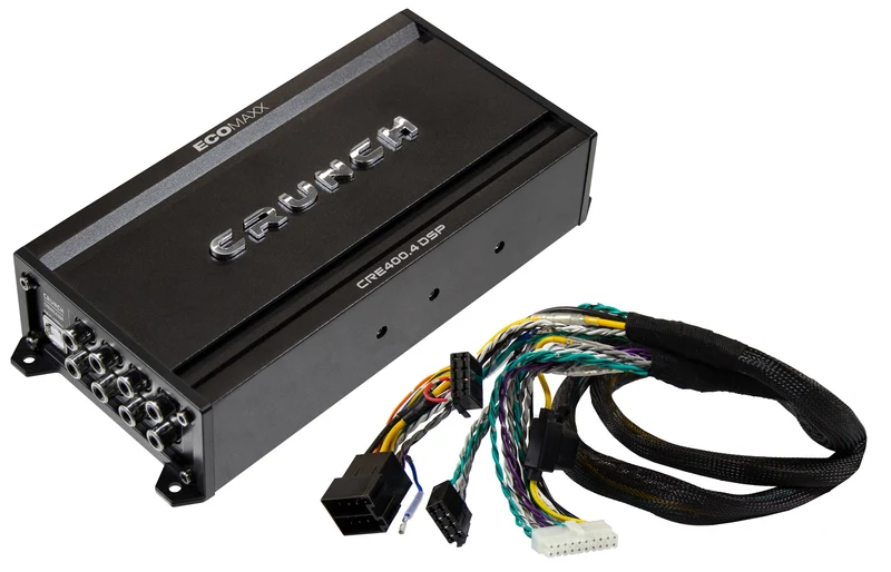 Crunch CRE400.4DSP – Amplificateur 4 Canaux Classe A/B avec DSP 6 Canaux + ISO Plug & Play