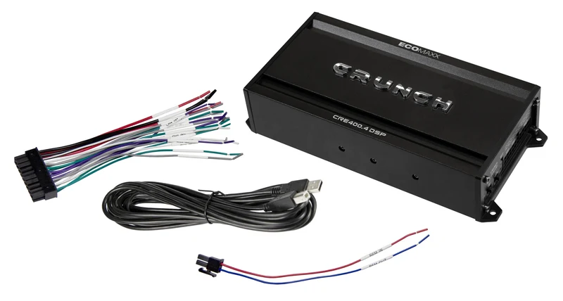 Crunch CRE400.4DSP-ISO - Amplificateur 4 Canaux DSP 6 Canaux 4x50W + Câble ISO