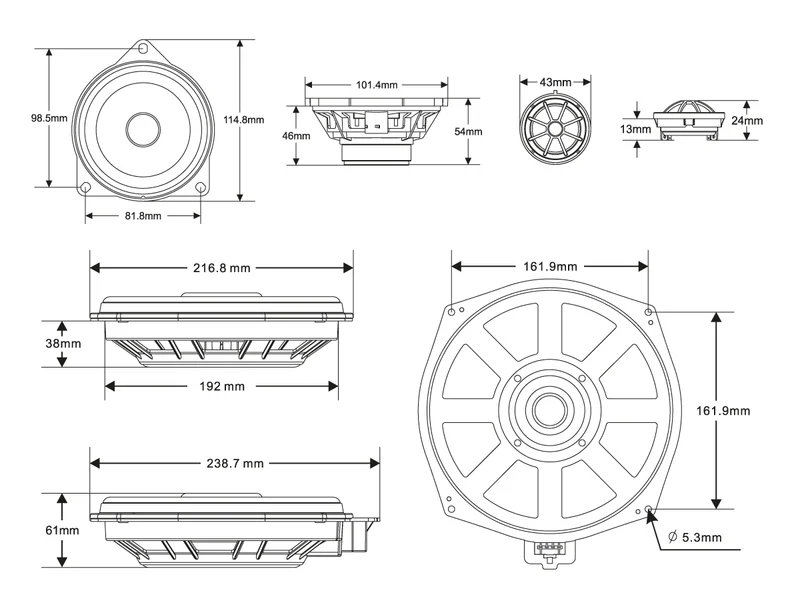 MTX Audio TX6BMW.E – Kit Haut-Parleurs 3 Voies BMW / Mini Anciennes Plug & Play 150W RMS