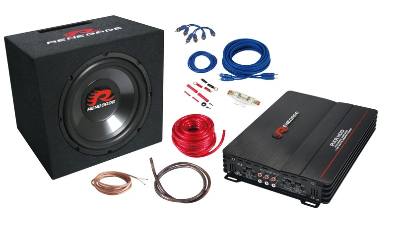 Pack caisson + amplificateur 4 canaux et kit d'installation
