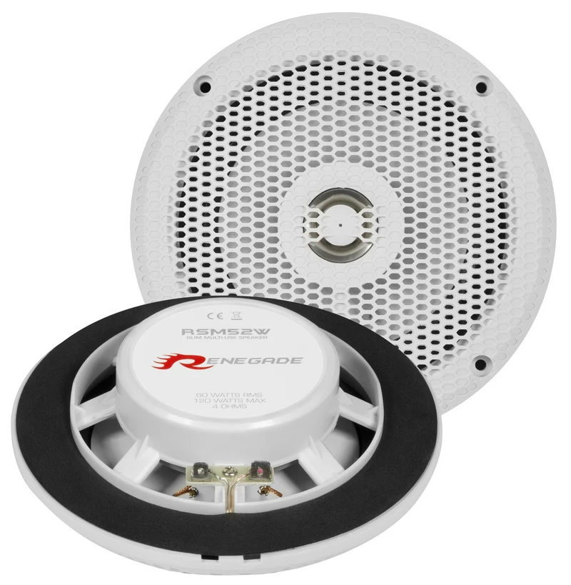 Haut-parleur coaxial 2 voies de plafond ou mural pour salle de bain / marine / extérieur RSM52W