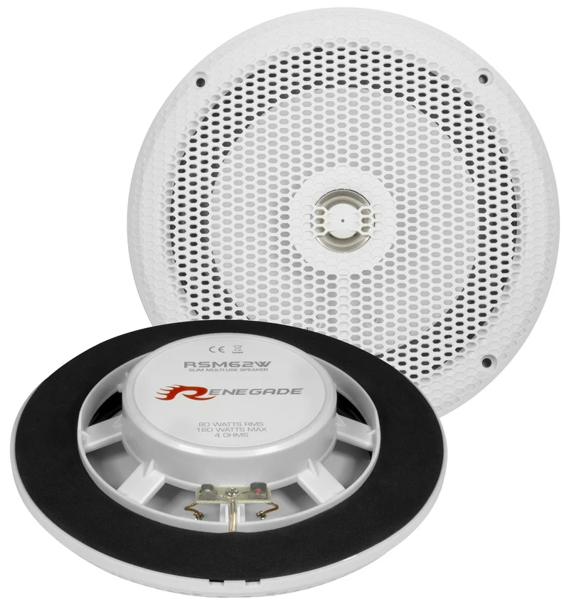Haut-parleur coaxial 2 voies de plafond ou mural pour salle de bain / marine / extérieur RSM62W