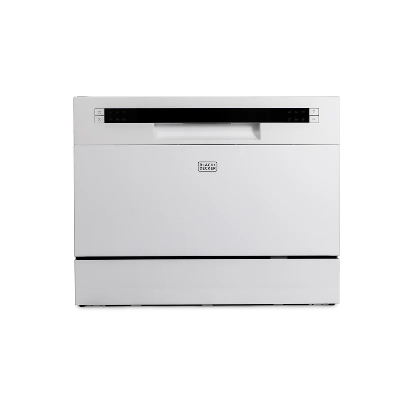 BLACK+DECKER Countertop Dishwasher - 6 Wash Programs - 6-Place Setting - White