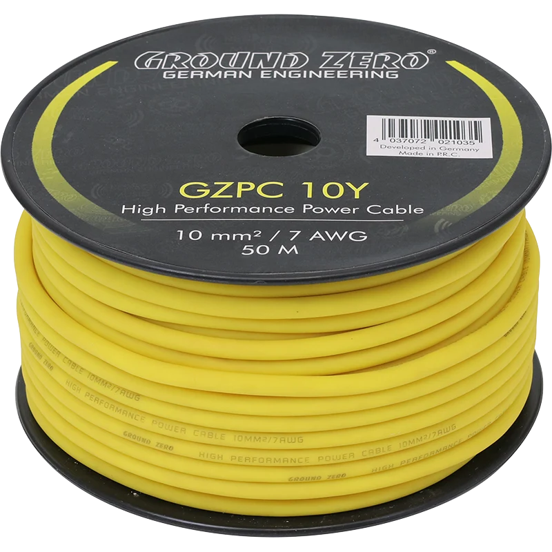 Cable alimentation 10 mm² Jaune Ground Zero
