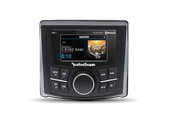 Rockford Fosgate PMX‑2 – Autoradio Marine 1DIN Bluetooth USB AUX Écran 2,7" IPX6