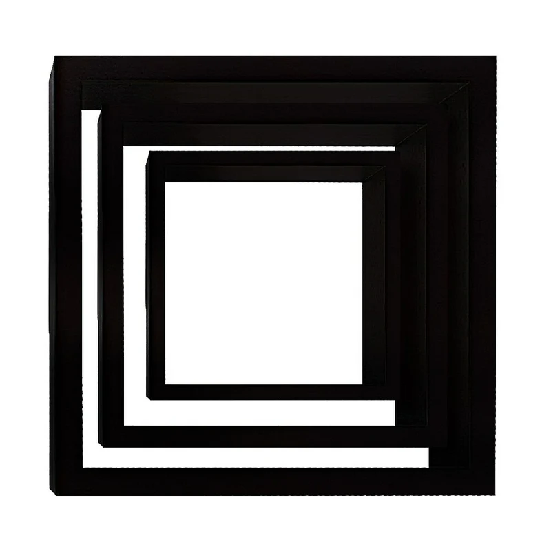 Nexxt Cubbi Wood Wall Shelves, PackBlack wood, 3 Pack