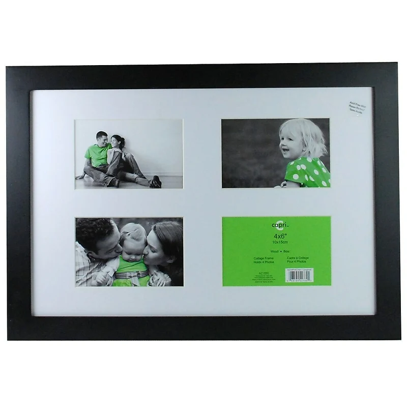 Nexxt – Cadre pour collage Langford pour 4 photos, 12 x 18 po, noir