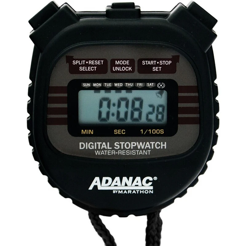 Marathon Water Resistant Digital Stopwatch with Large Display and Buttons, 10/Pack (ST083000-10PK)