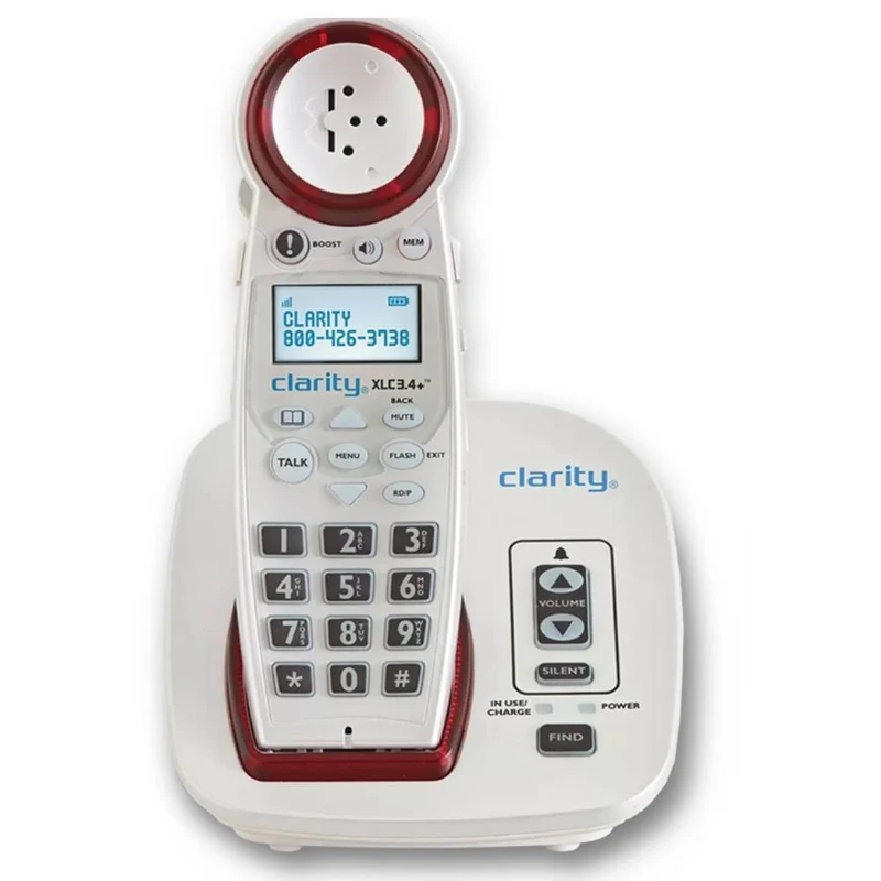 Ooma Senior Phone Service Bundle with Concierge Service and Clarity Amplified Cordless Phone - White