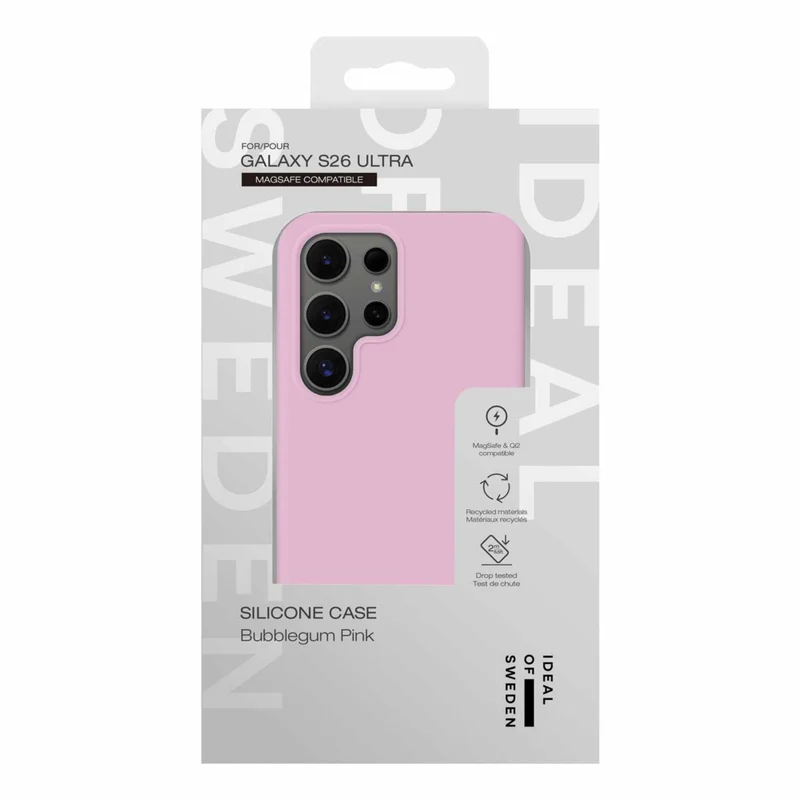 Ideal of Sweden Silicone Cell Phone Case with Magnets for Galaxy S26 Ultra - Bubblegum Pink