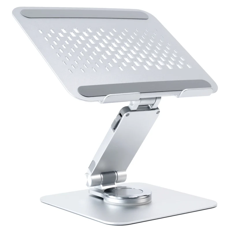 ShoppingAll - Support ergonomique réglable en hauteur et en angle pour ordinateur portable jusqu'à 17" - Argent