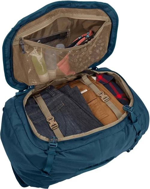 Thule 70L Womens Landmark Backpack Travel Hiking Bag with Laptop Sleeve in Majolica Blue