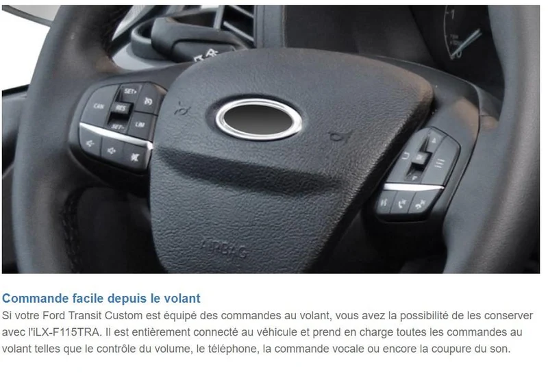 Alpine iLX-F115TRA – Autoradio 11" HD pour Ford Transit Custom (2018+)