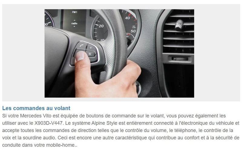 Alpine X903D-V447 – Système de Navigation 9″ HD pour Mercedes Vito (447) avec CarPlay & Android Auto