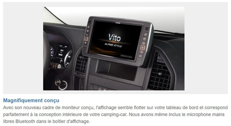 Alpine X903D-V447 – Système de Navigation 9″ HD pour Mercedes Vito (447) avec CarPlay & Android Auto