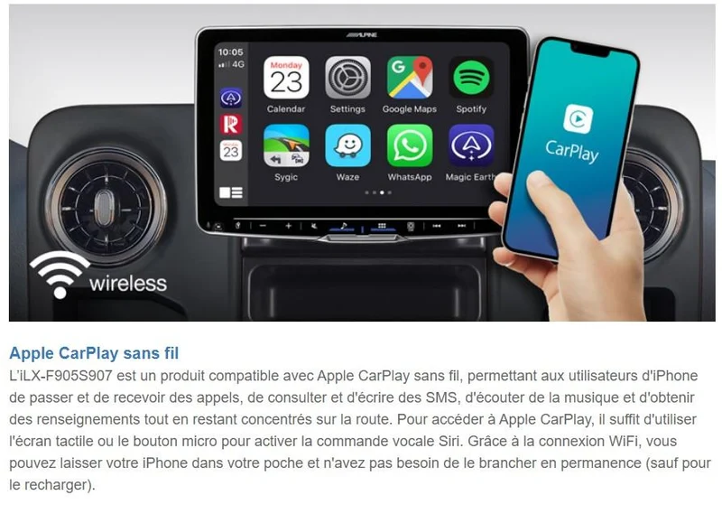 Alpine iLX-F905S907 – Autoradio 9″ HD Mercedes Sprinter 907 | CarPlay & Android Auto