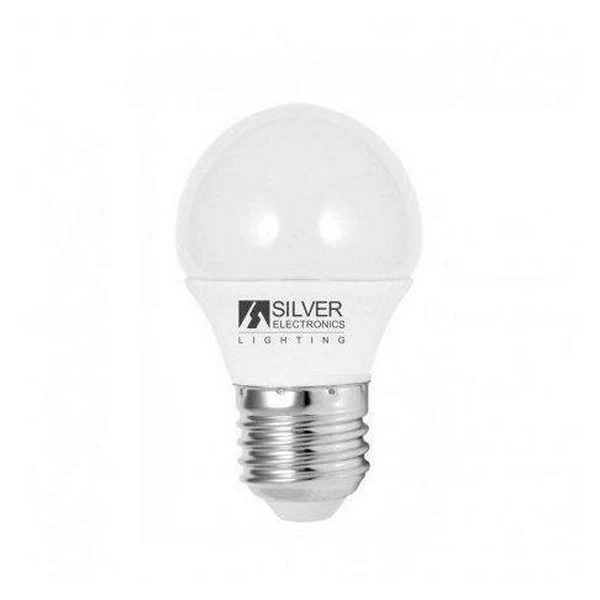 Spherical LED Light Bulb Silver Electronics ECO E27 5W White light