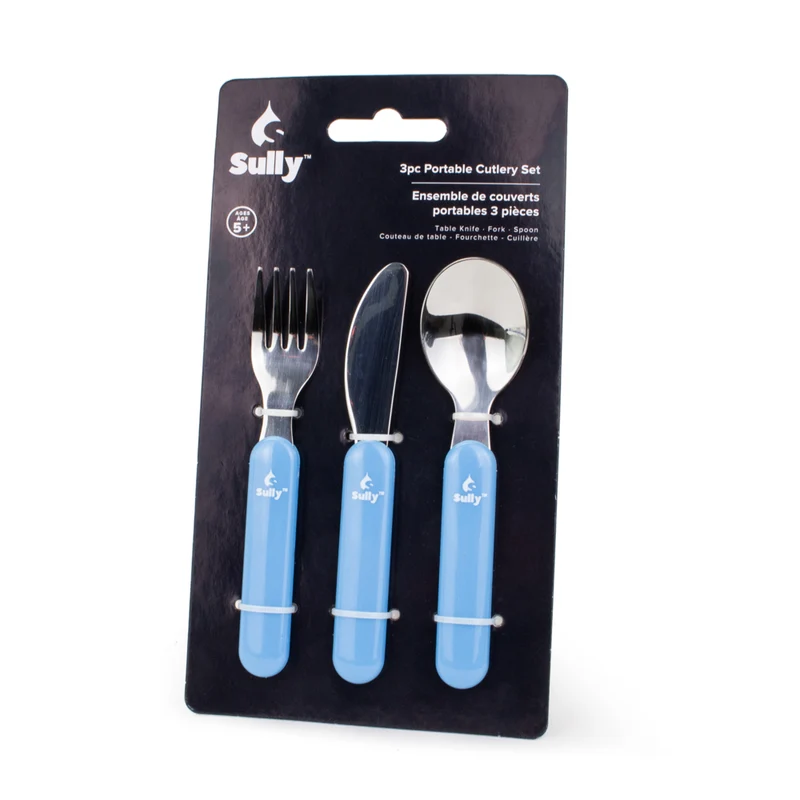 Sully Kids 3-Piece Cutlery Set - Blue