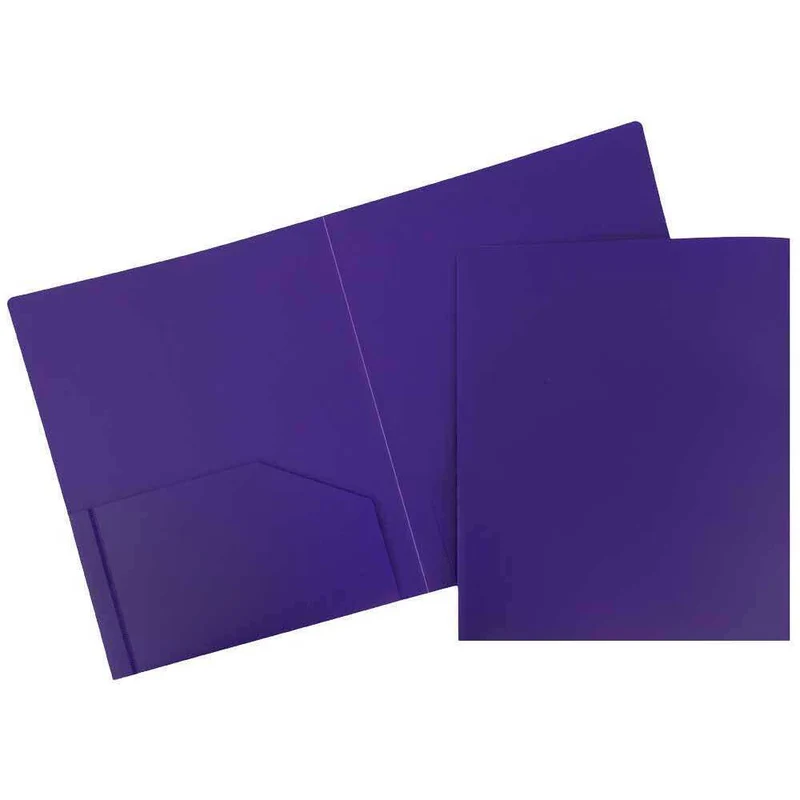 JAM Paper - Chemise robuste à 2 pochettes - violet - Paquet de 6