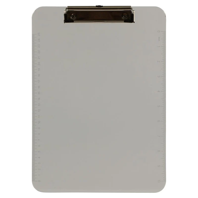 JAM Paper - Presse-papiers en plastique avec pince métallique discrète - format lettre (9 x 12 -5) - gris fumé