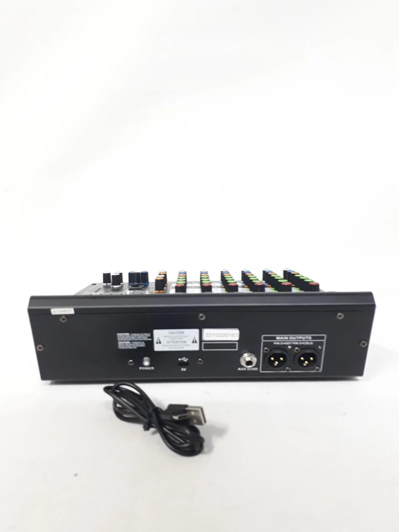 Music8 M8-MX-6 USB 8-Channel Mixing Console / Interface Mixer w/ EQ, DSP, Built-in 48V Phantom Power, MP3 Player, 5V USB Powered for Home Studio Recording DJ Network Live Broadcast or Karaoke - NEW