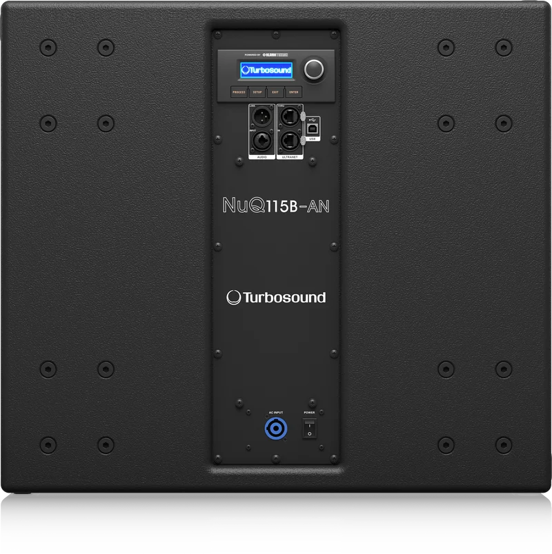 Turbosound NuQ115B-AN 3000 Watt 15" Front Loaded Subwoofer with Klark Teknik DSP Technology and ULTRANET Networking - DEMO