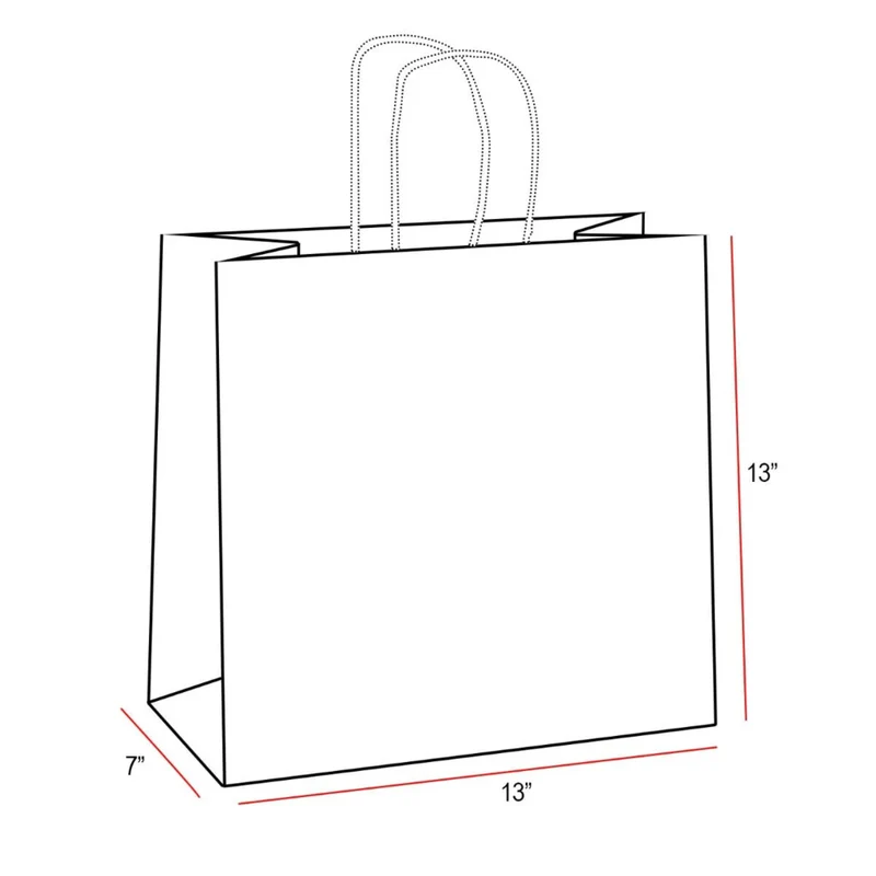 Eddie's - Sacs à provision en papier recycle - 13 po x 7 po x 13 po - Blanc - Paquet de 100