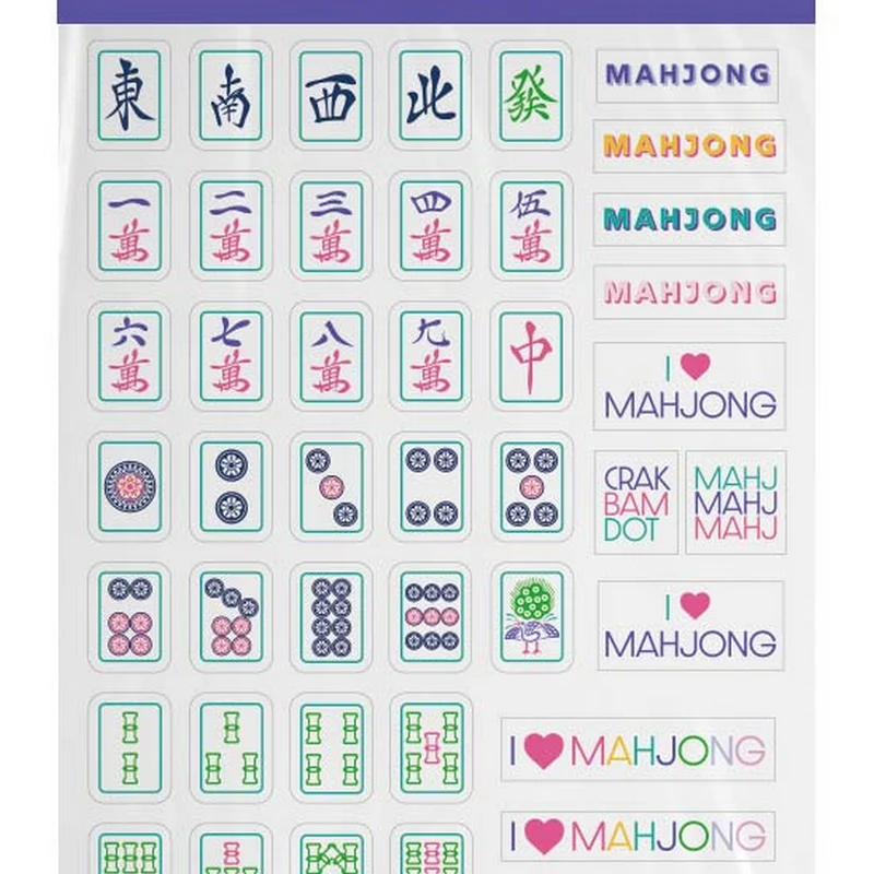 Hilroy - Autocollants Mahjong, 4 feuilles