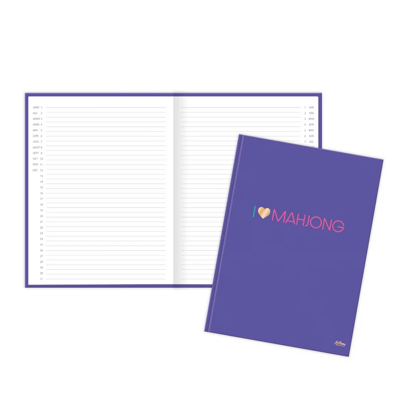 Hilroy - Cahier grand format Mahjong, 8.375 po x 10-7/8 po, Ligné, violet, 80 feuilles