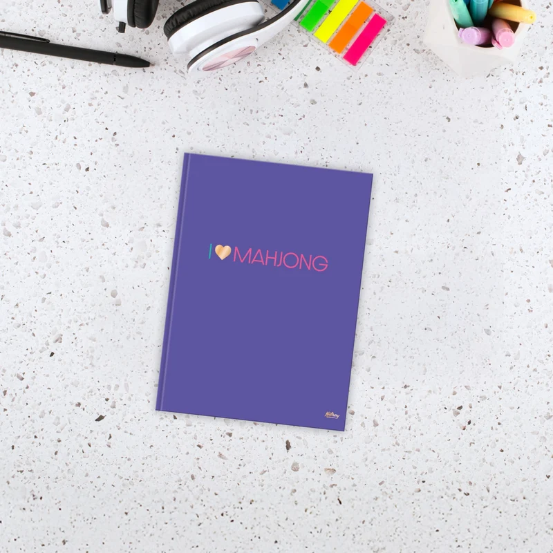 Hilroy - Cahier grand format Mahjong, 8.375 po x 10-7/8 po, Ligné, violet, 80 feuilles