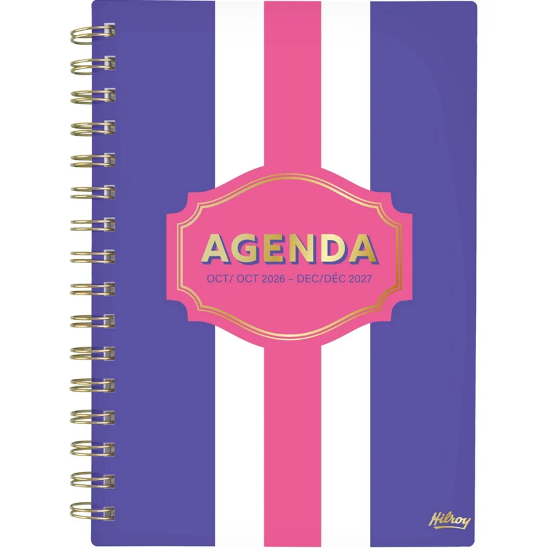 HilroyMahjong 15-Month Weekly Monthly Small Planner - 6-3/8" H x 6-1/4" W - Purple - Bilingual