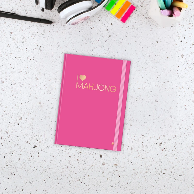 Hilroy Mahjong Hardcover Journal - 6" W x 8" H - Lined - 80 Sheets - Pink