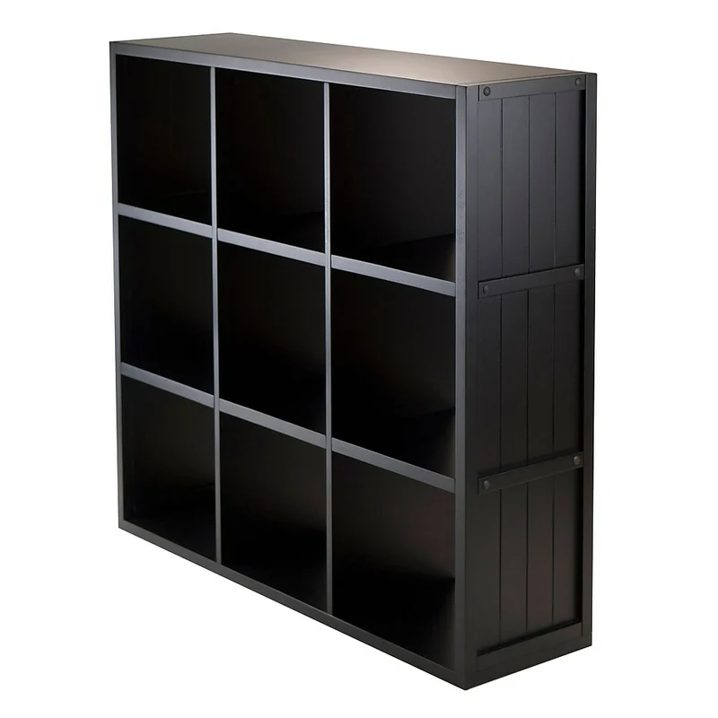 Winsome – Étagère de rangement cloisonnée Timothy avec panneau de lambris, cube de 3 x 3 po, 37.76 po x 11,81 x 40.08 po, noir