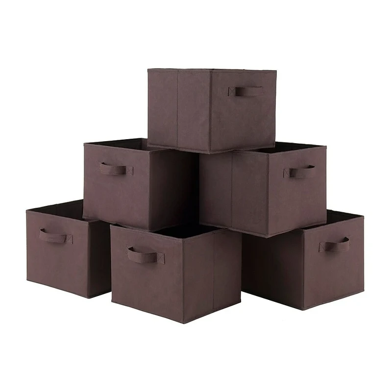 Winsome Capri Foldable Fabric Baskets, Chocolate, 6 Pack