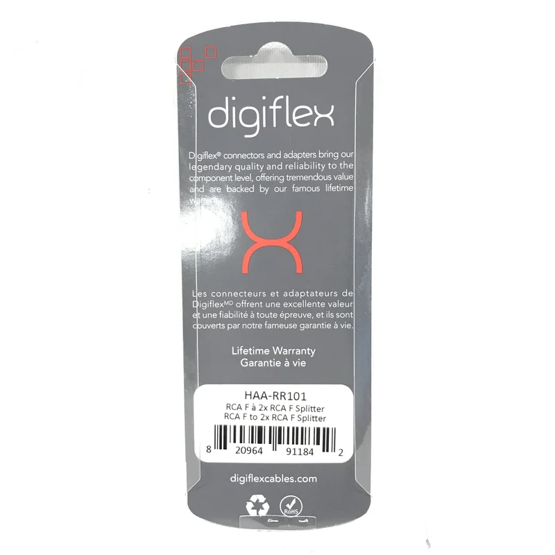 Digiflex HAA-RR101 Inline Audio Adapter -RCA F to 2x RCA F Splitter