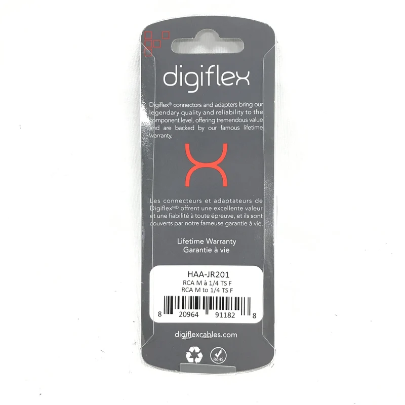 DIGIFLEX HAA-JR201 RCA MALE TO 1/4IN TS FEMALE ADAPTOR